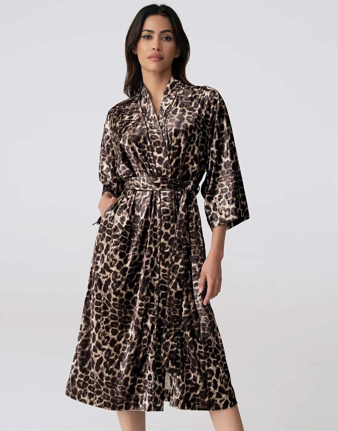 PD1135 Three-Quarter Sleeve Dressing Gown