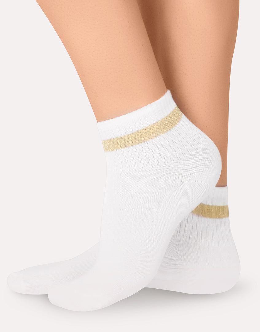Baumwollsocken mit Glitzerstreifen IBD733015