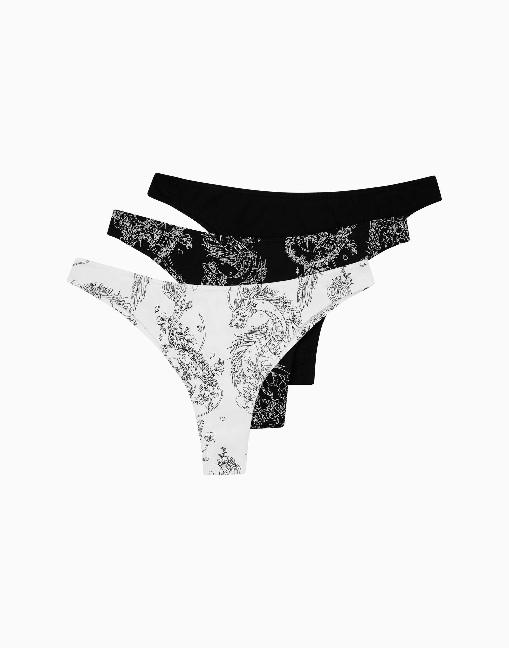 Lot de 3 slips brésiliens taille mi-haute MD847