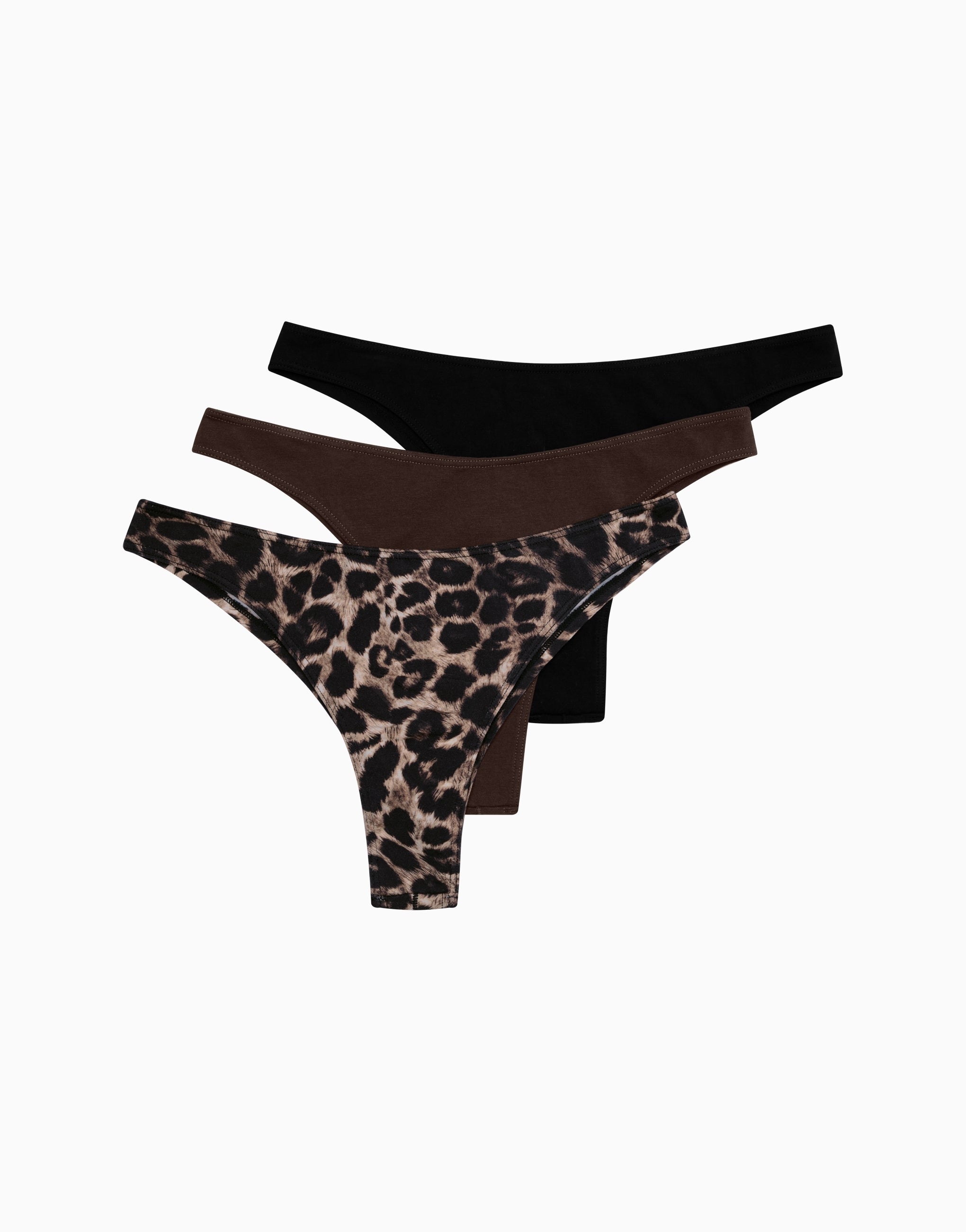 Lot de 3 slips brésiliens taille mi-haute MD981