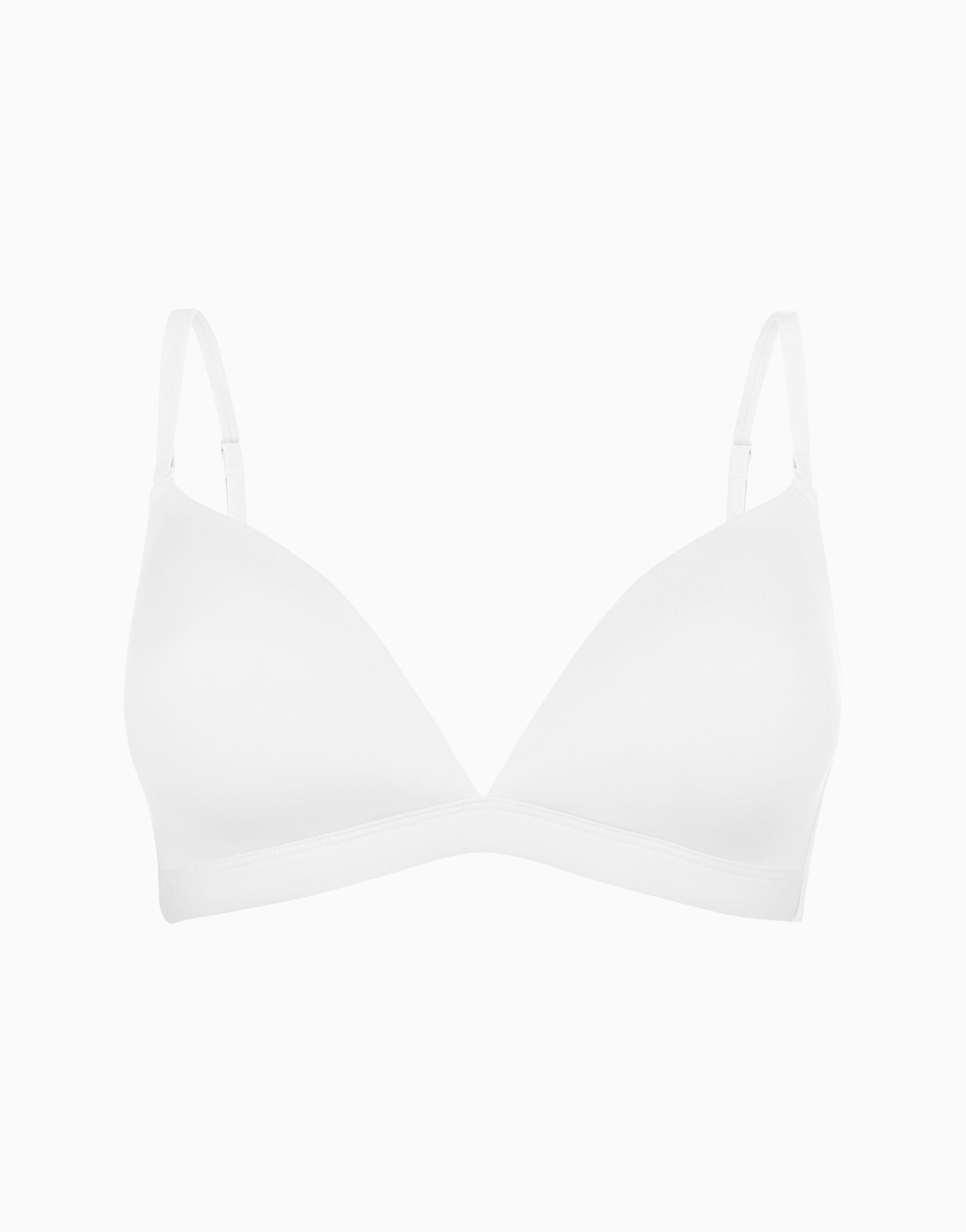 Skin underwired preformed triangle bra