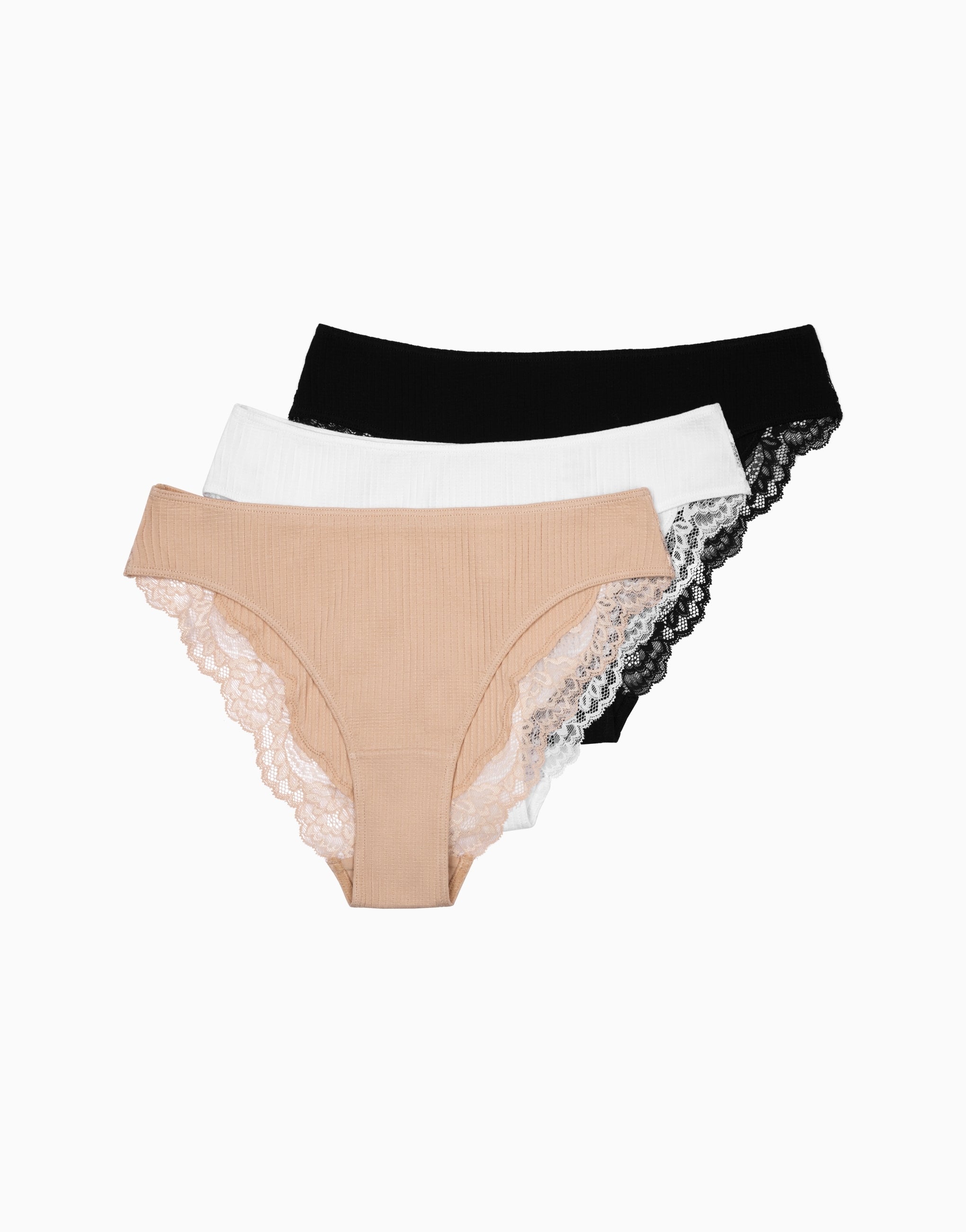 Set of 3 high-waisted briefs MD846