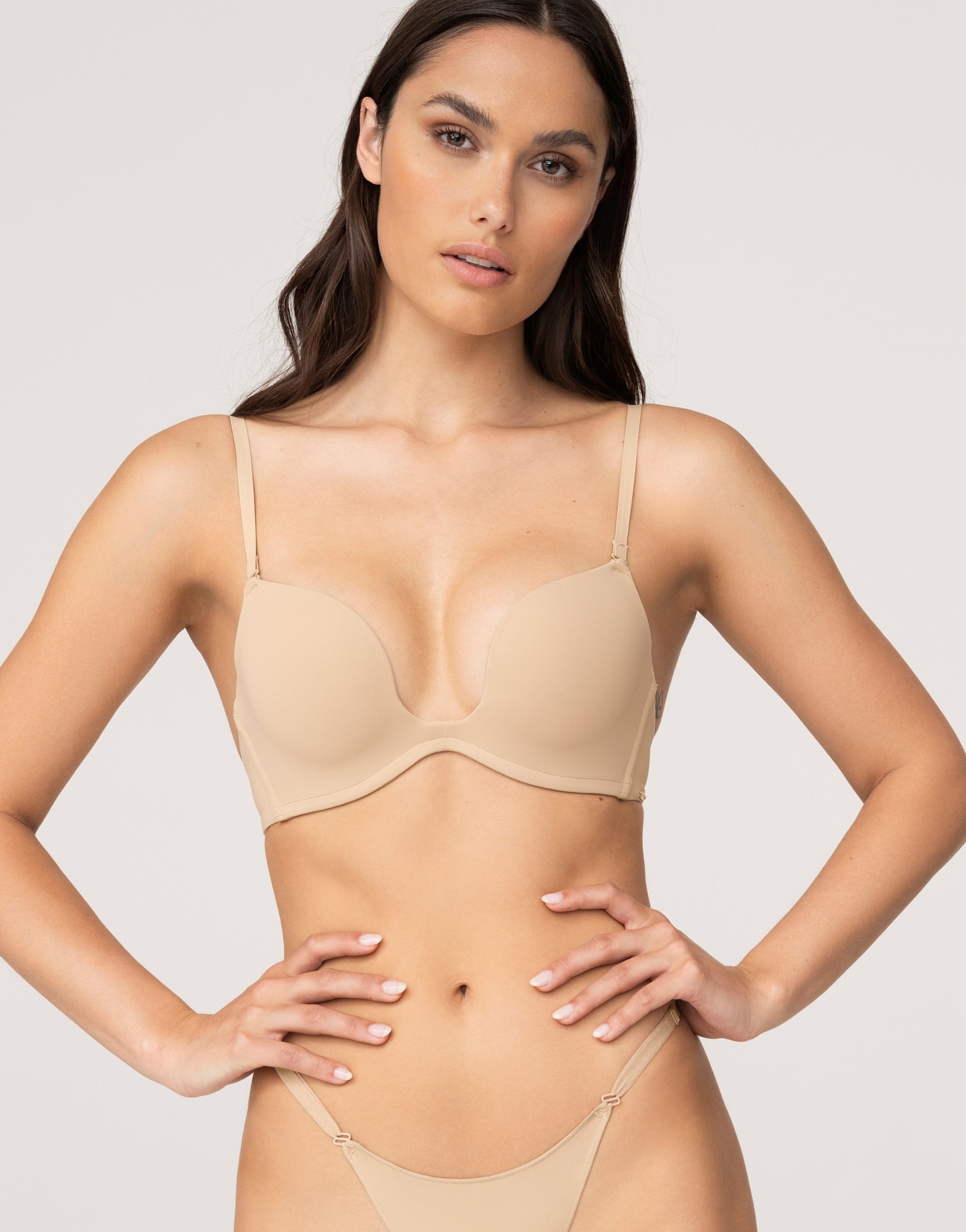 Push-Up Bra with preformed cups on a Skin chest strap