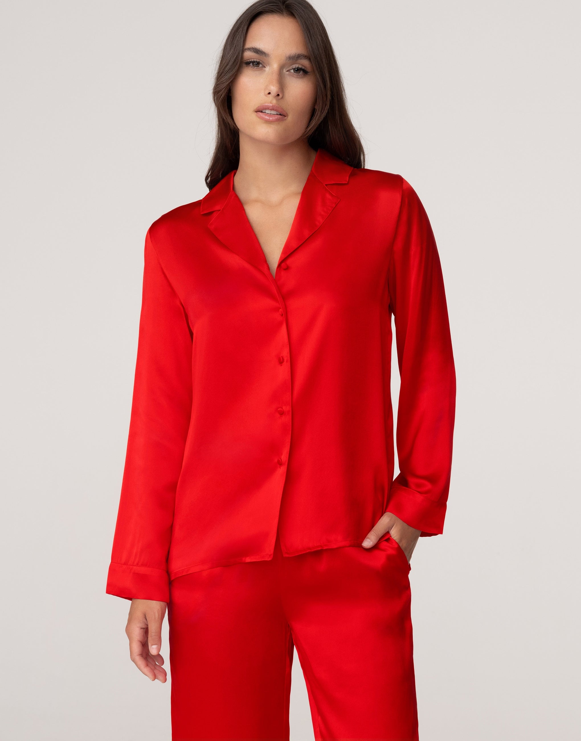 Chemise à manches longues en soie PD267
