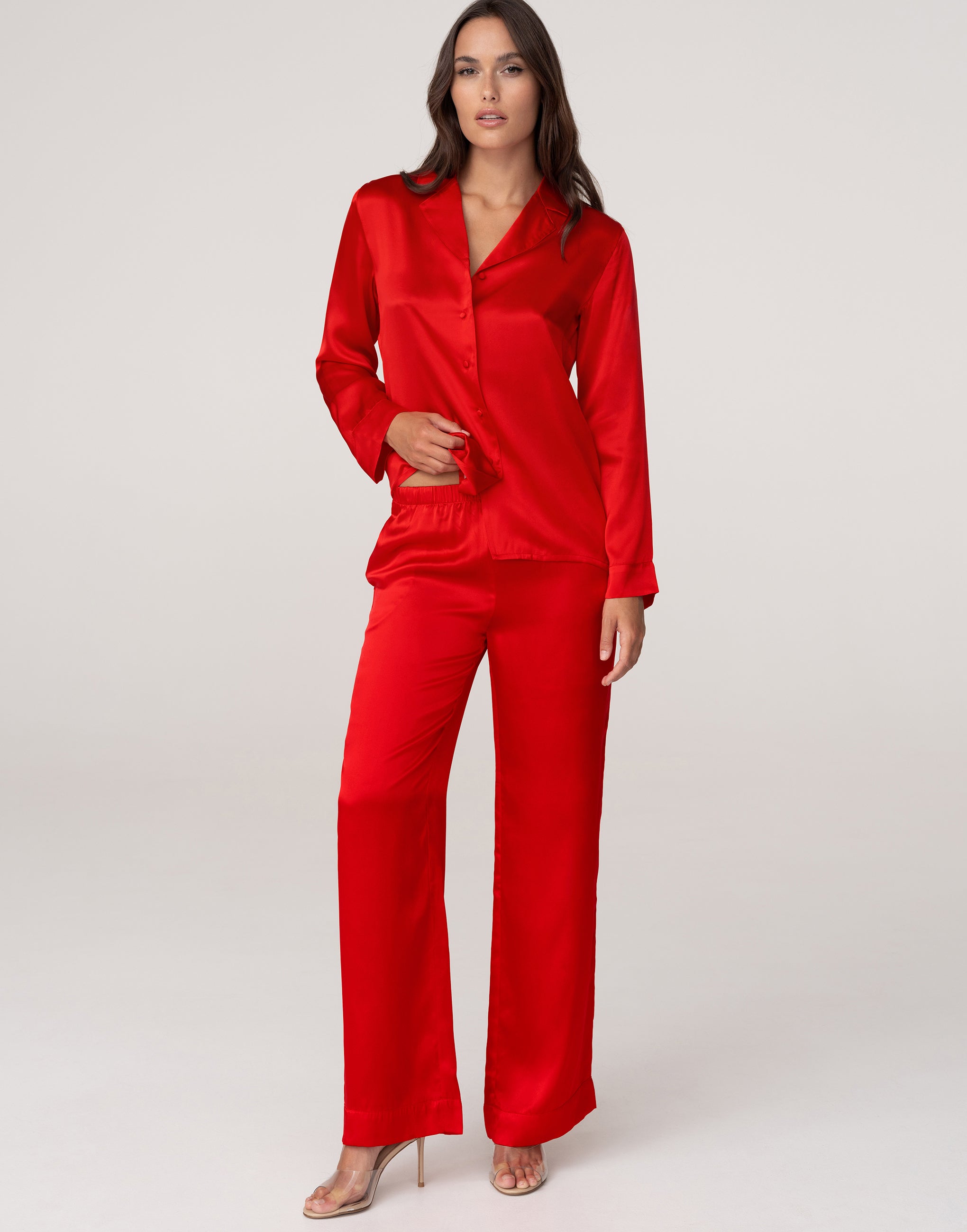 Chemise à manches longues en soie PD267