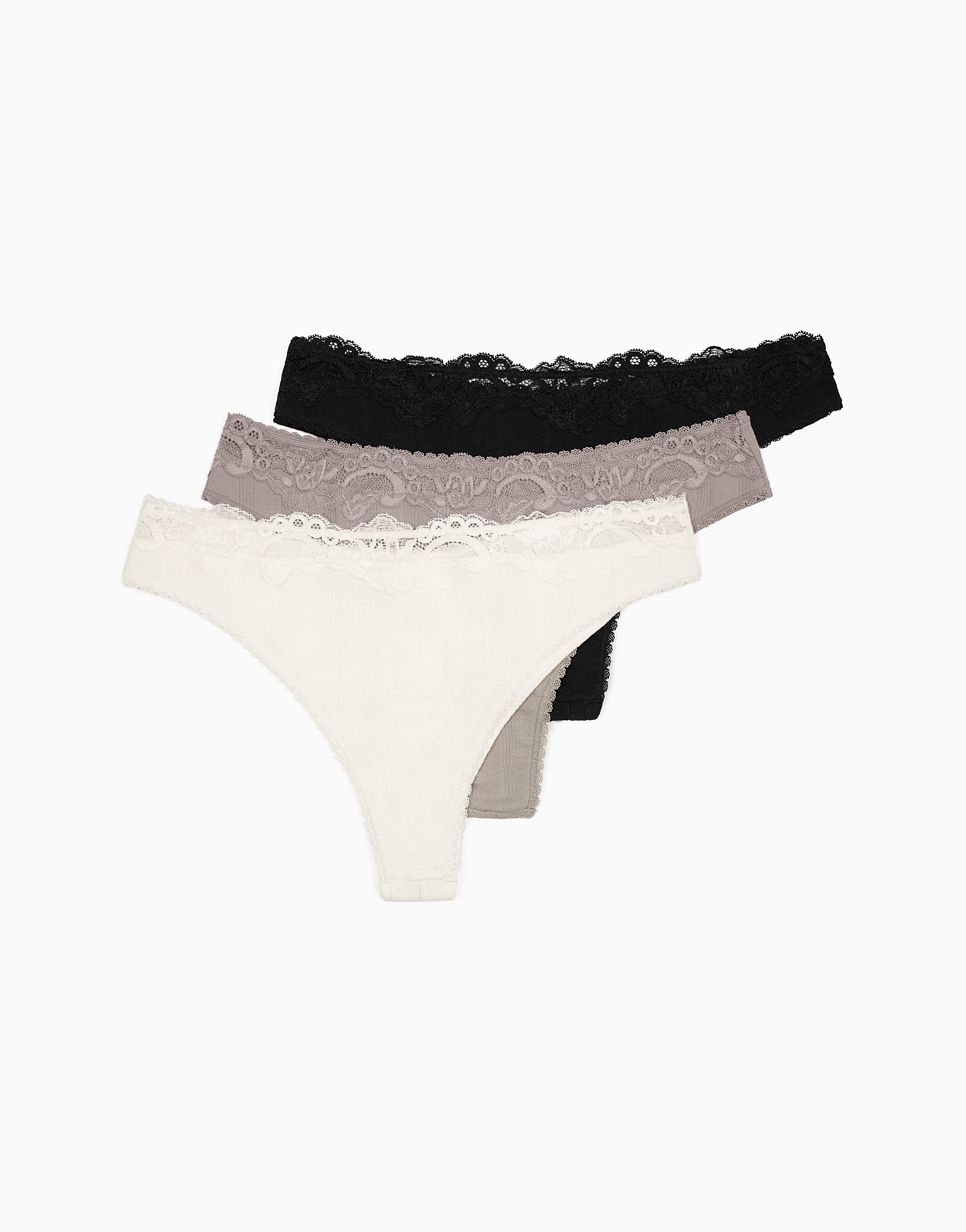 Lot de 3 slips brésiliens taille mi-haute MD995